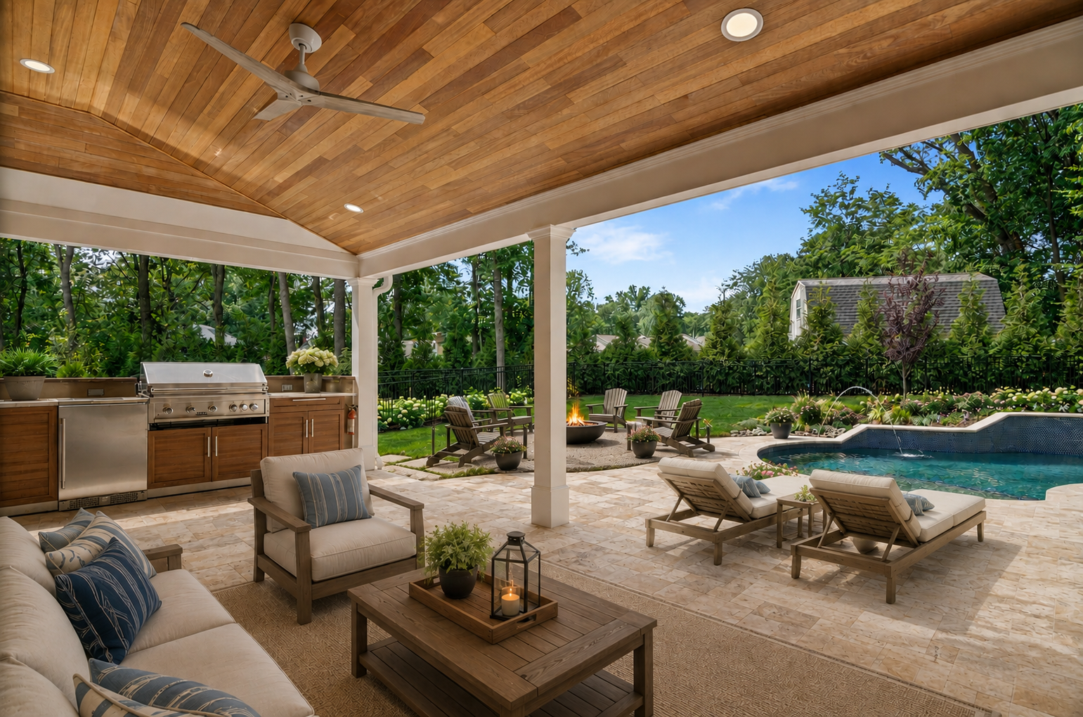 exterior covered patio outdoor kitchen