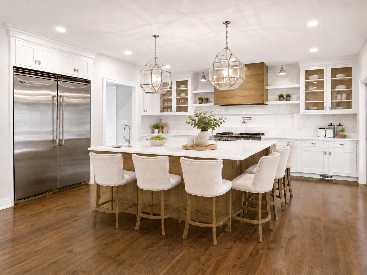 interior kitchen wide with fridge
